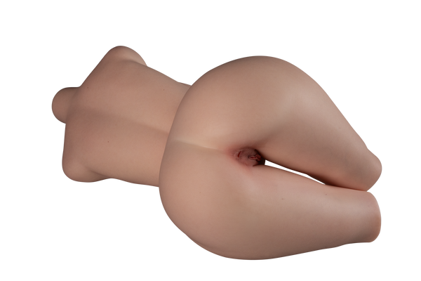 Talia 60cm C-cup fair-skin sex doll torso, reclining side studio view